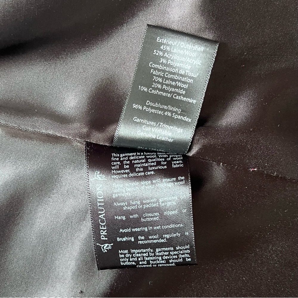 Mackage Luxury Wool and cashmere blend Asymmetrical Zip – Leather Trim – Size M - Picture 10 of 16